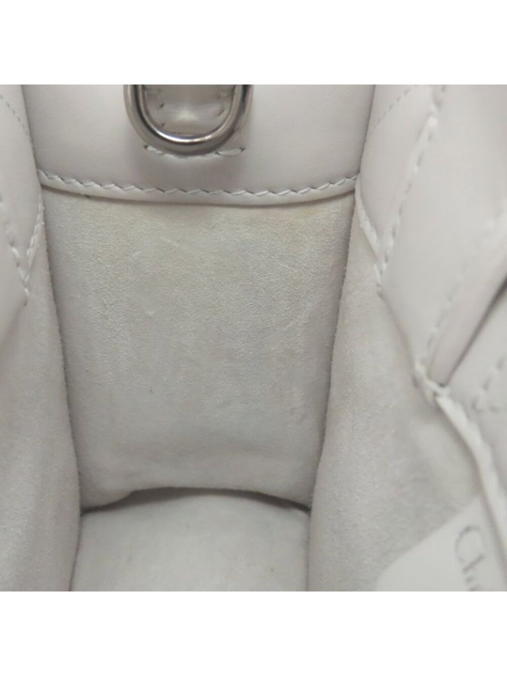 Dior Book Tote Mini Macro Cannage 2-Way Handbag White Gray - Picture 10 of 15